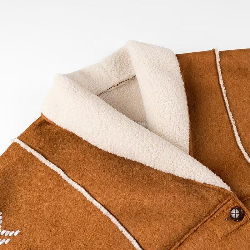 Tribal Rancher Lambs Hair Jacket Warm Outerwear LHS01