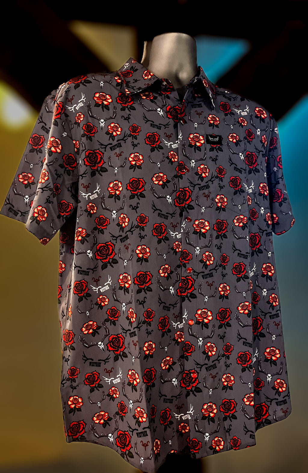 “Rowdy Rose” Pearl Snap Shirt | Western Red Pearl Snap Button-Up for Ranch & Rodeo | Westrek