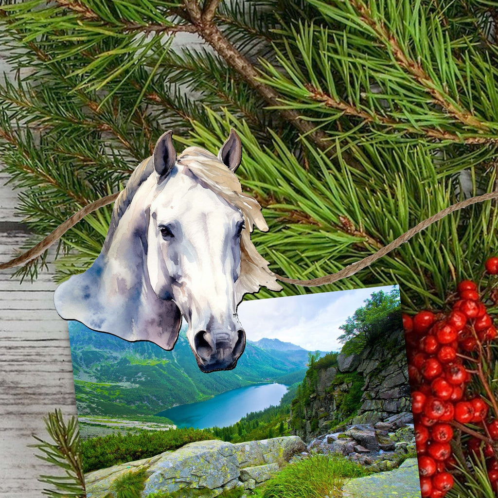 Horses Clip-On Eco Wood Decorative Ornaments Set of 3 by G. Debrekht - Christmas Decor - 8091039C-S3