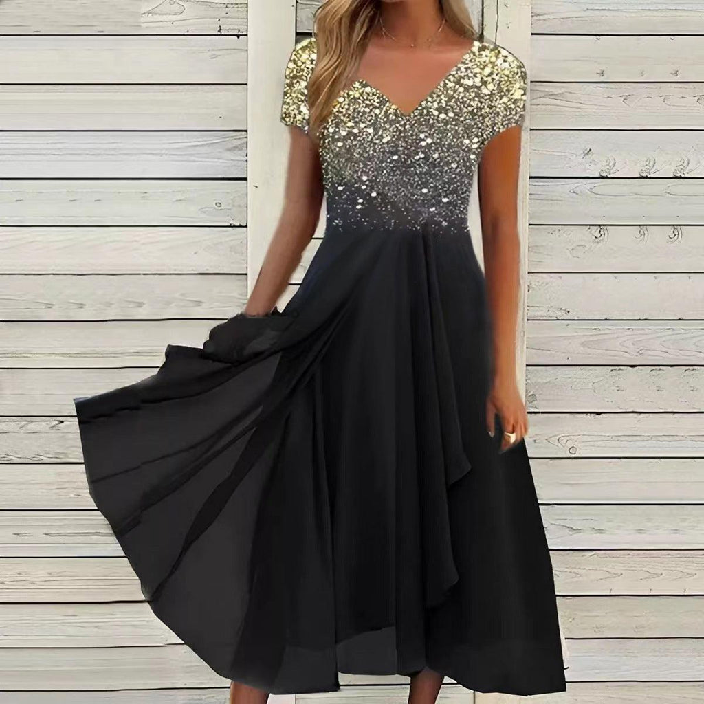 Serene Blooms Chiffon Patchwork Dress Womens Summer Dress Sb01