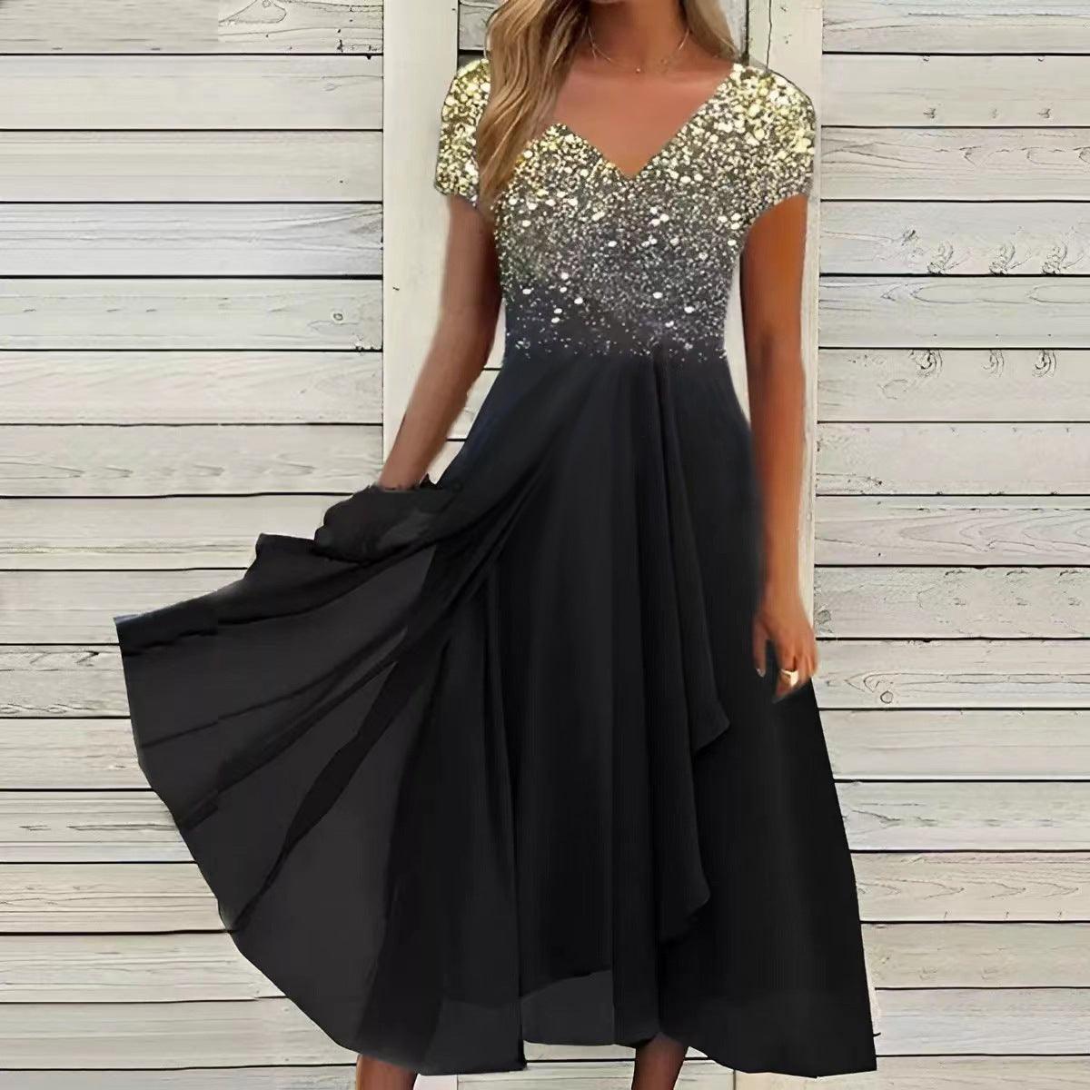 Serene Blooms Chiffon Patchwork Dress Womens Summer Dress Sb01
