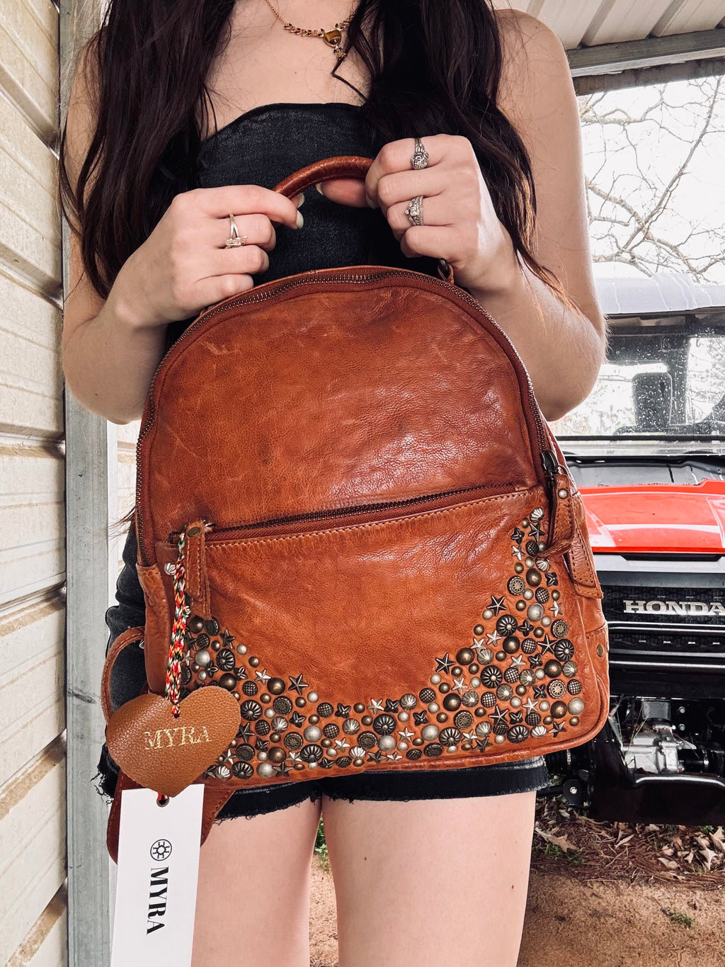 Myra: Desert Muse Backpack In Light Brown