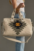 Cream, Slate, Black & Mustard Western Duffel