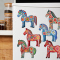 Danish Horses Decorative Eco Wood Magnets Set of 6 by G. Debrekht - Love Family Decor - 8090075G-S6