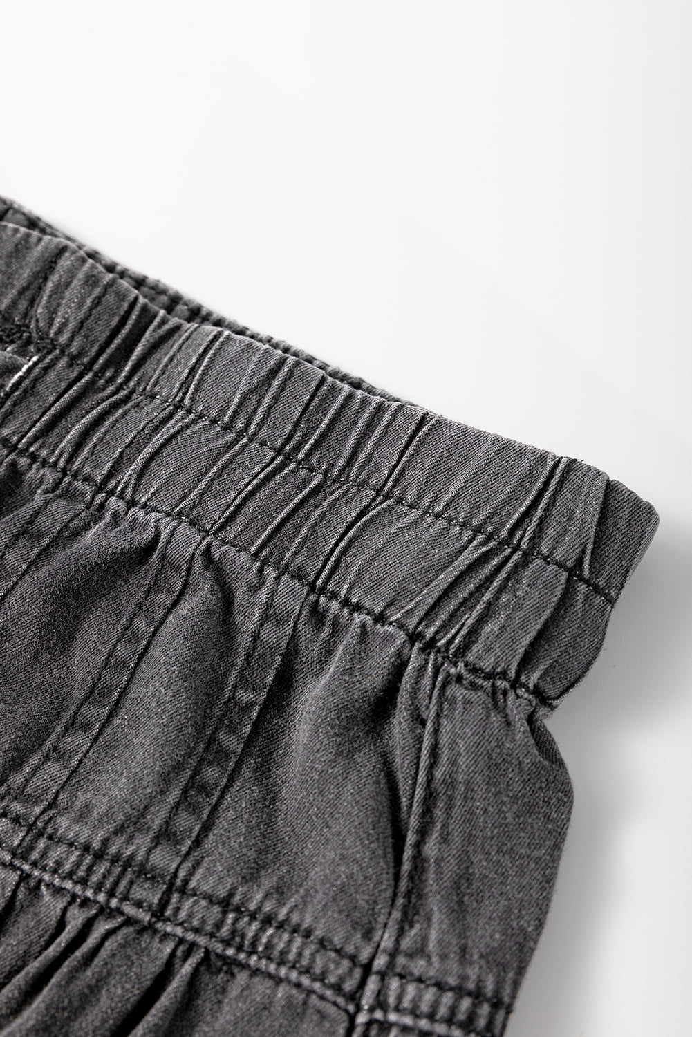 Carbon Grey Mineral Wash Button High Waist Wide Leg Jeans