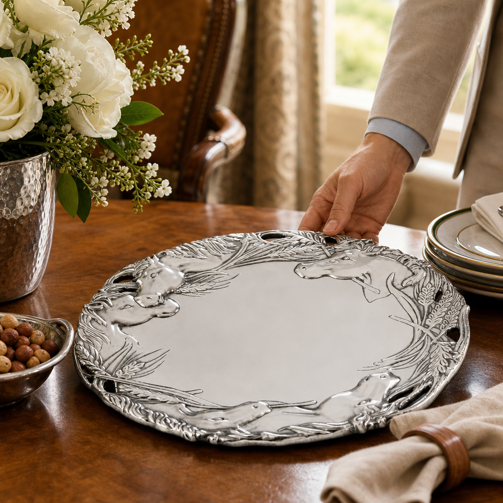 Horse Round Tray 12