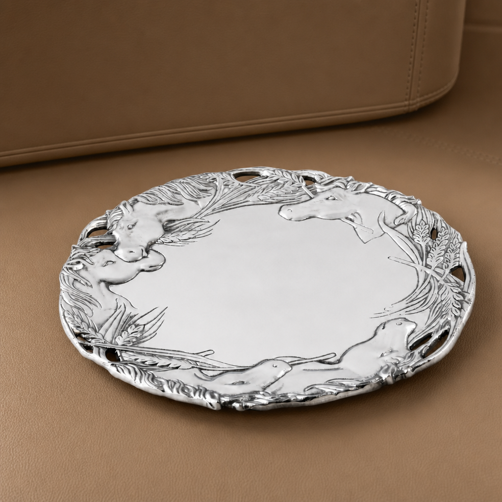 Horse Round Tray 12