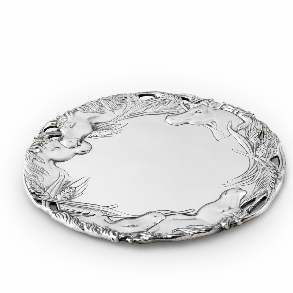 Horse Round Tray 12