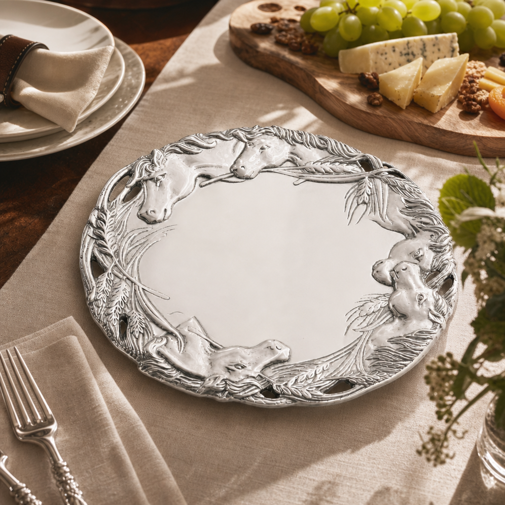 Horse Round Tray 12
