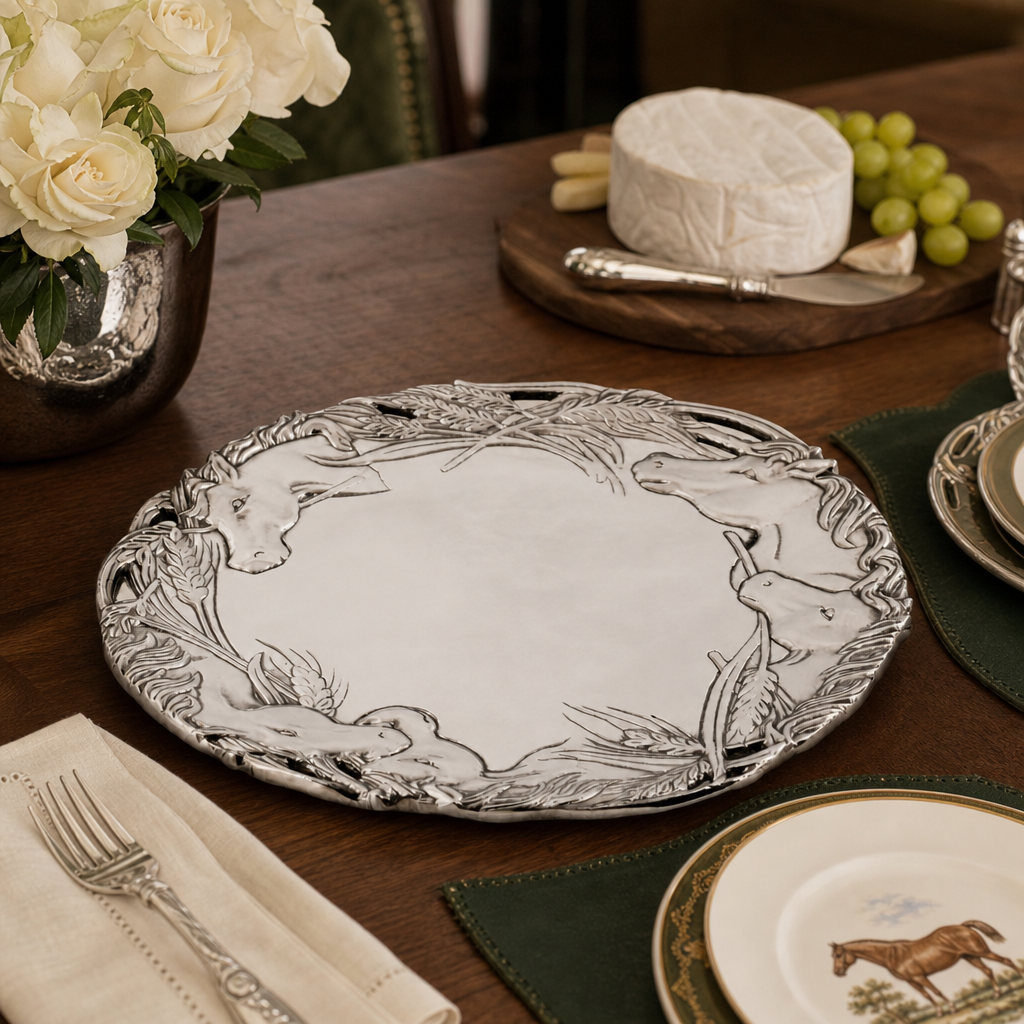 Horse Round Tray 12