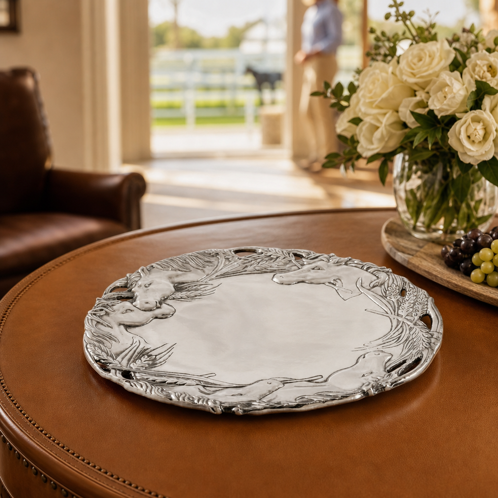 Horse Round Tray 12