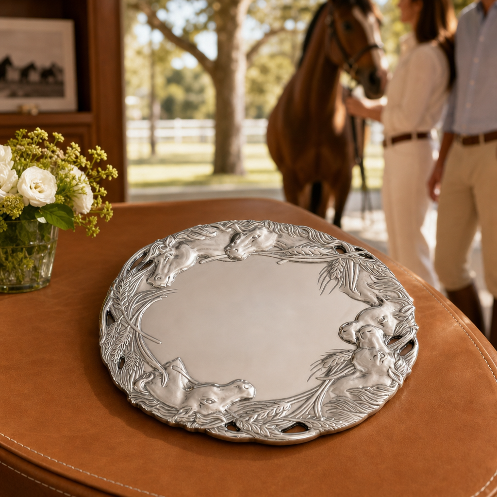 Horse Round Tray 12