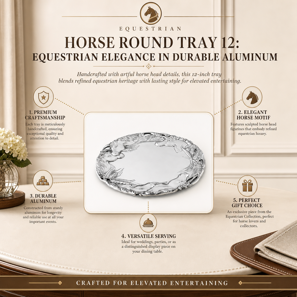 Horse Round Tray 12