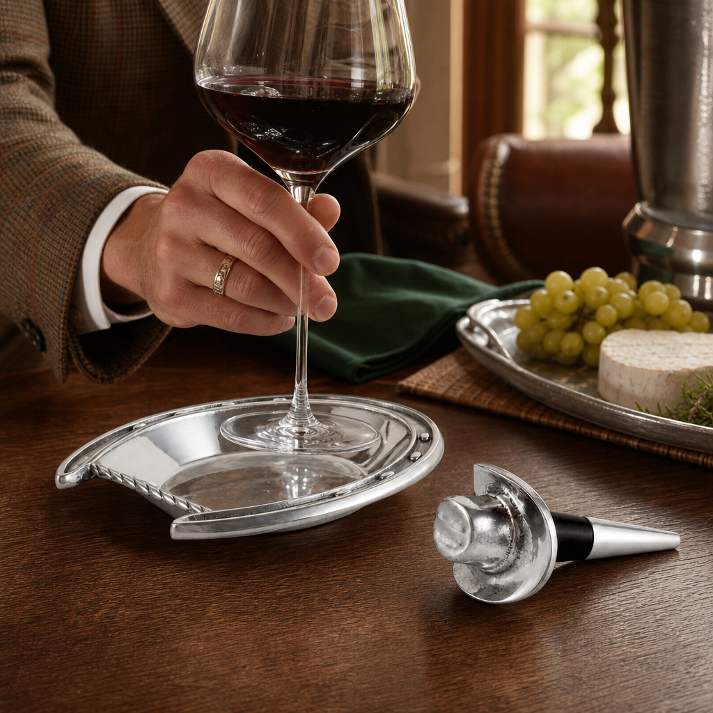 Horseshoe Wine Coaster and Hat Stopper Set