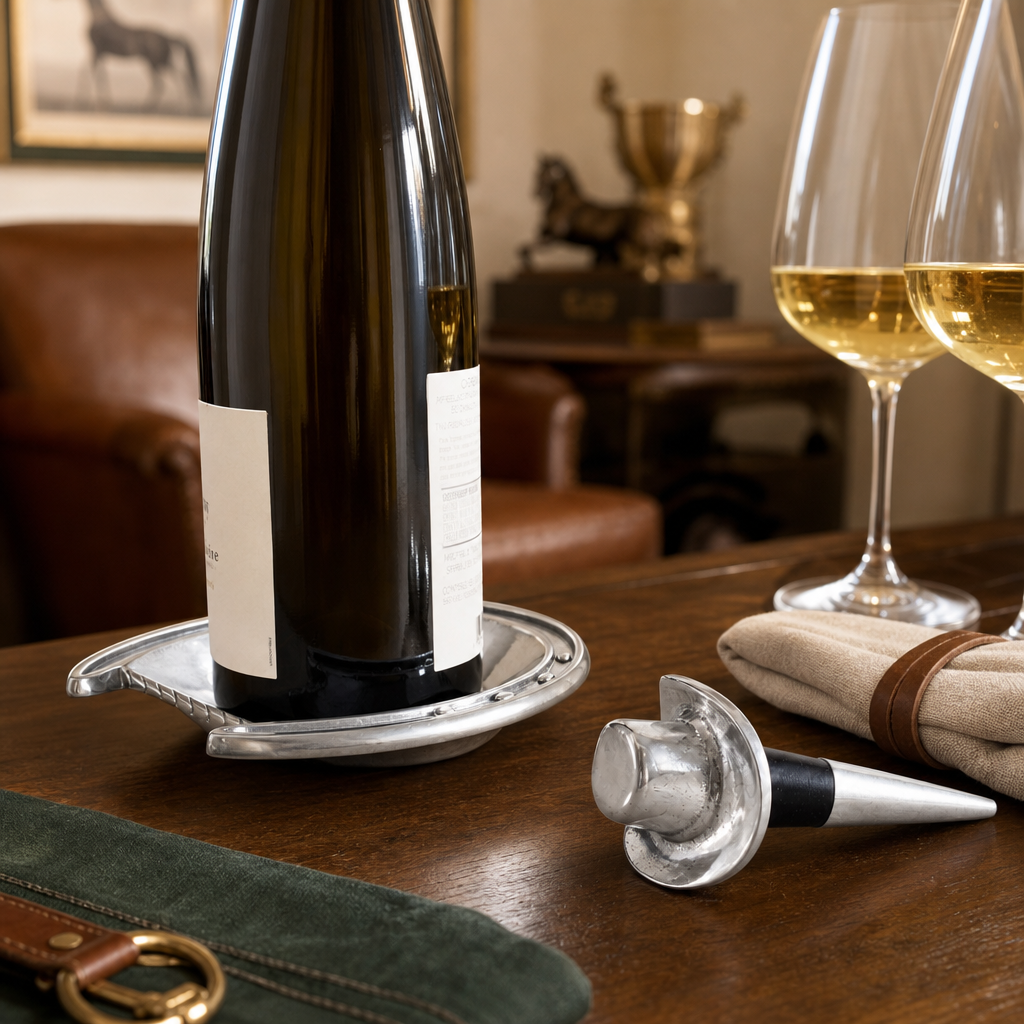 Horseshoe Wine Coaster and Hat Stopper Set