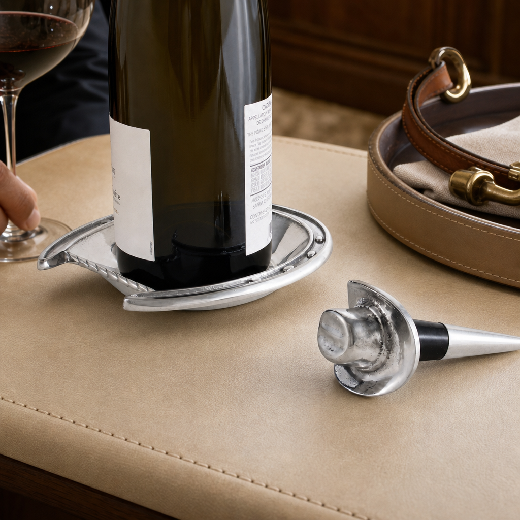 Horseshoe Wine Coaster and Hat Stopper Set