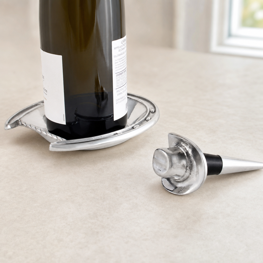 Horseshoe Wine Coaster and Hat Stopper Set