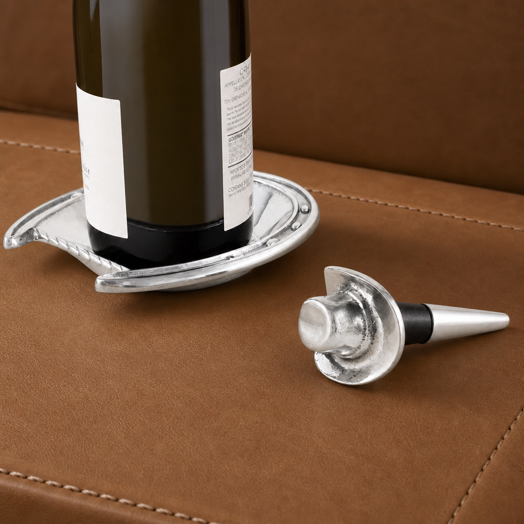 Horseshoe Wine Coaster and Hat Stopper Set
