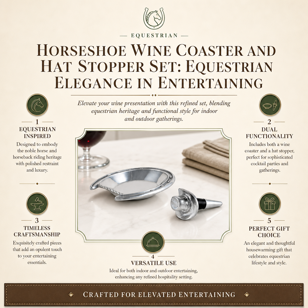 Horseshoe Wine Coaster and Hat Stopper Set