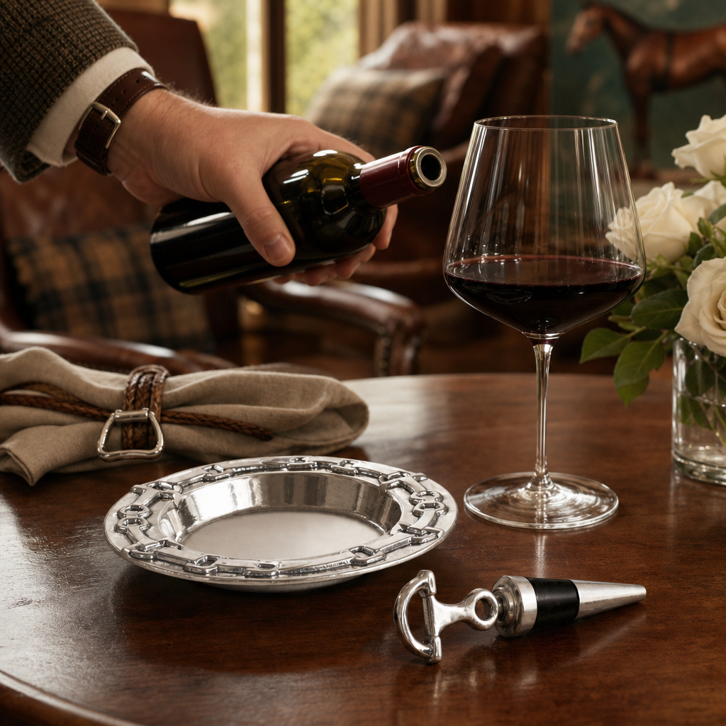 Equestrian Wine Coaster and Stopper Set