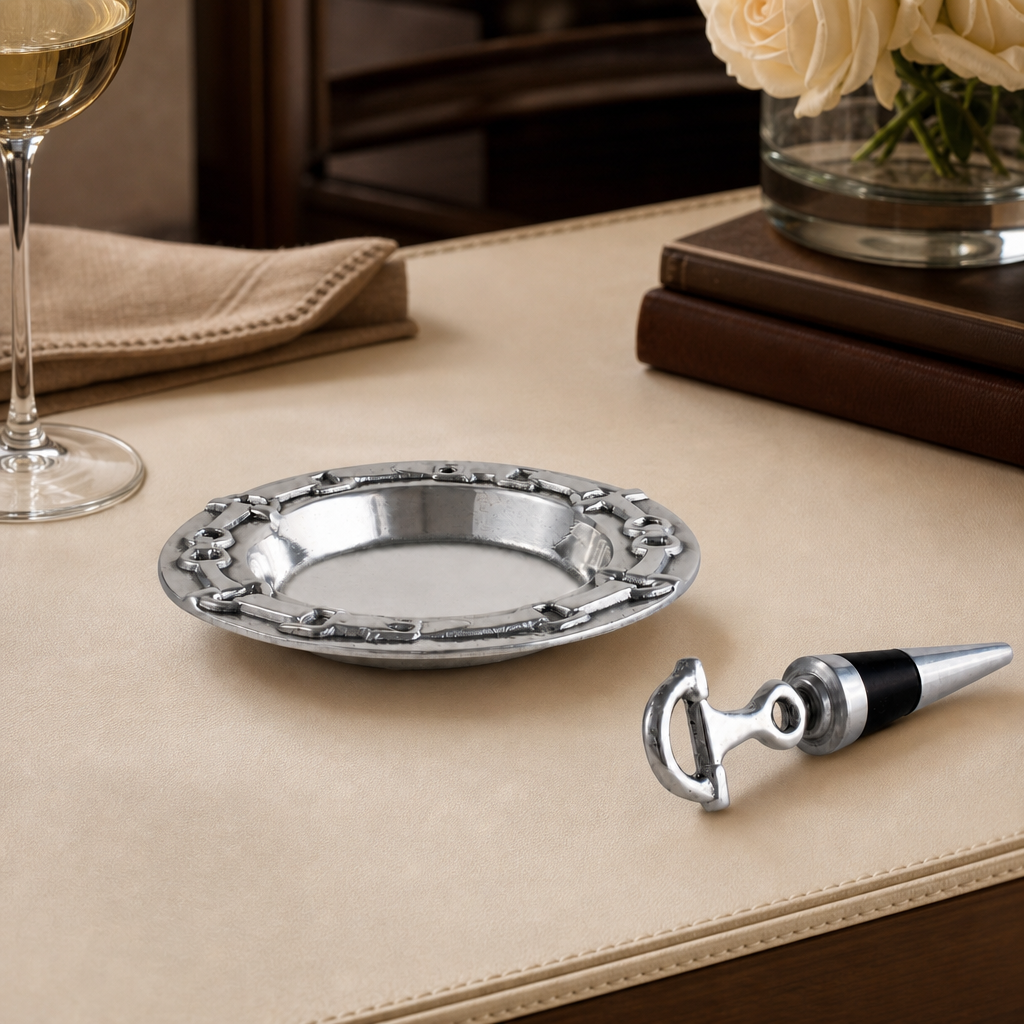 Equestrian Wine Coaster and Stopper Set