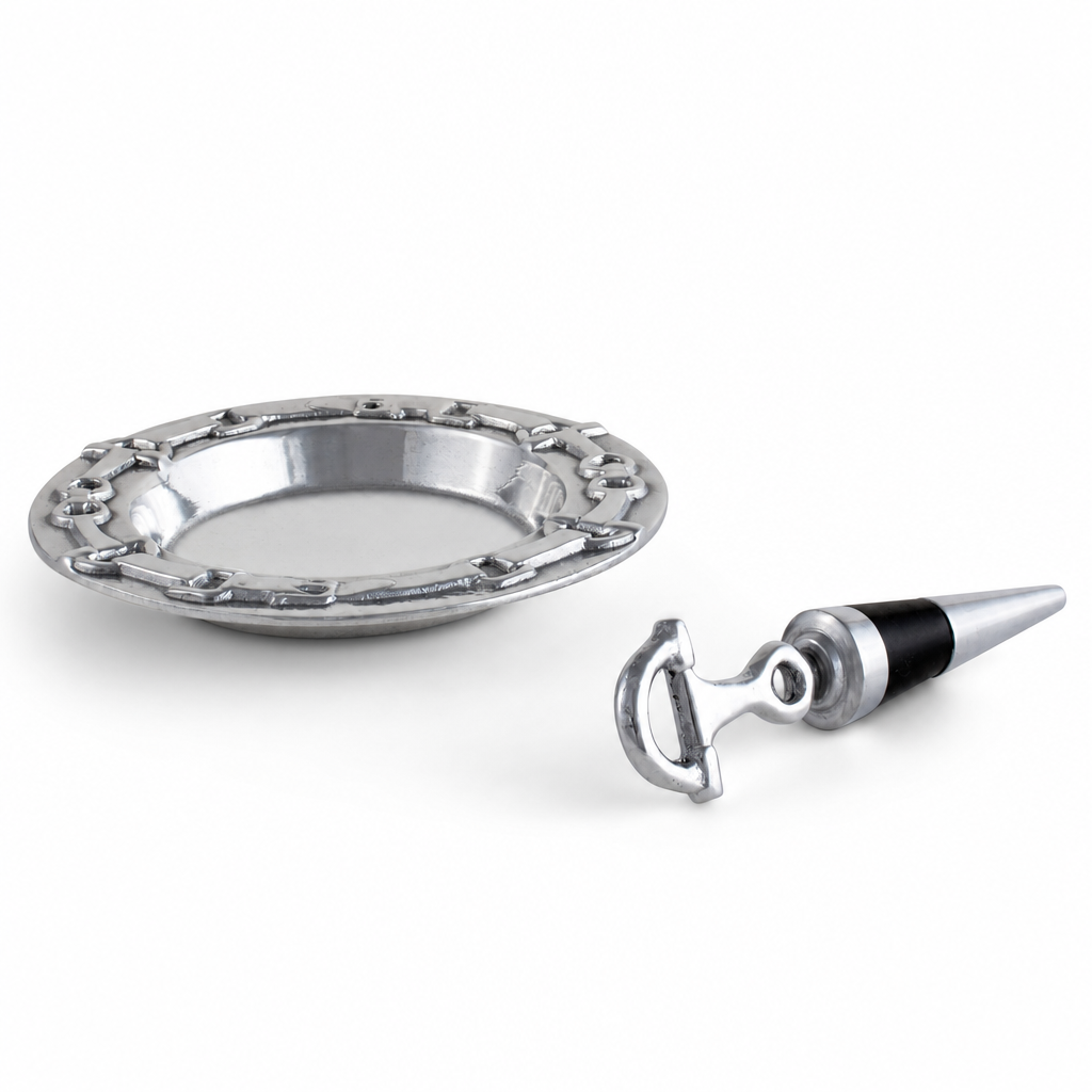 Equestrian Wine Coaster and Stopper Set