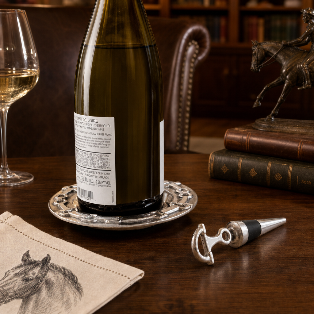 Equestrian Wine Coaster and Stopper Set
