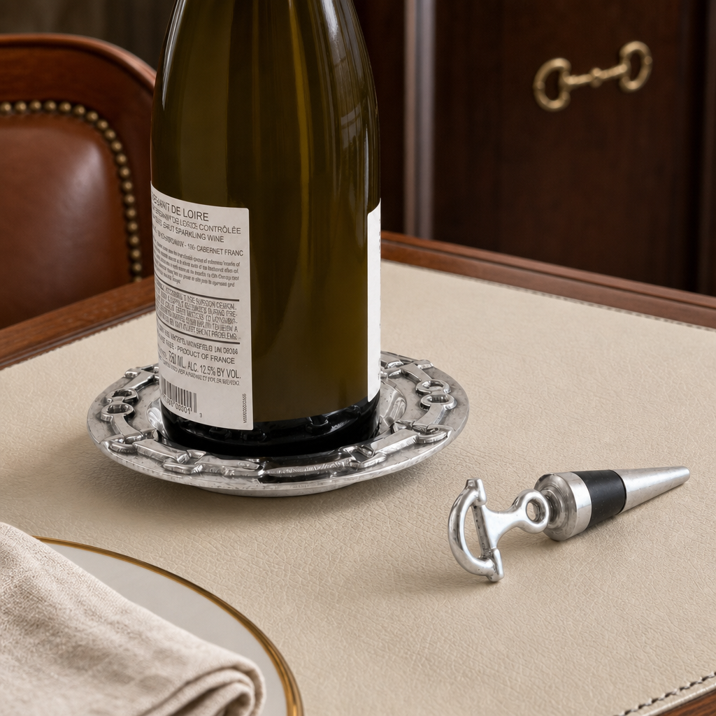 Equestrian Wine Coaster and Stopper Set