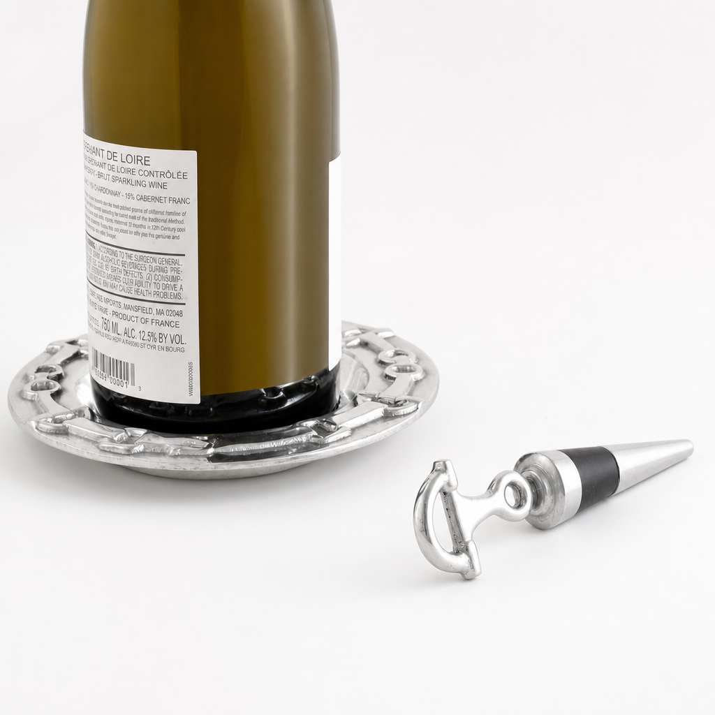 Equestrian Wine Coaster and Stopper Set