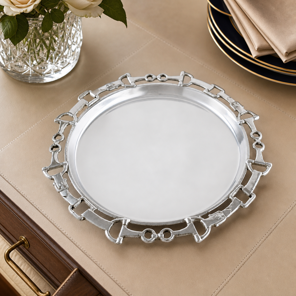 Equestrian Round Tray 12
