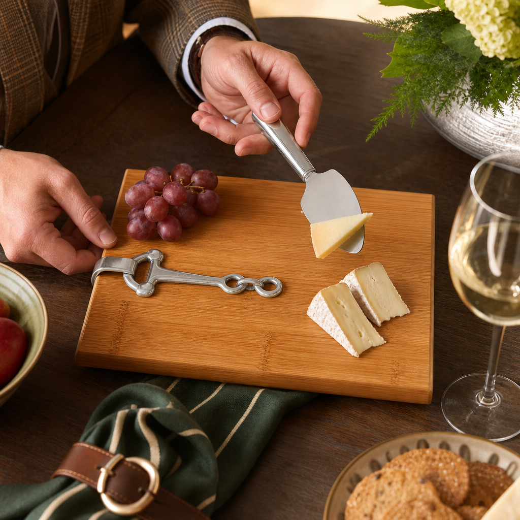 Equestrian Bamboo Cheese Set