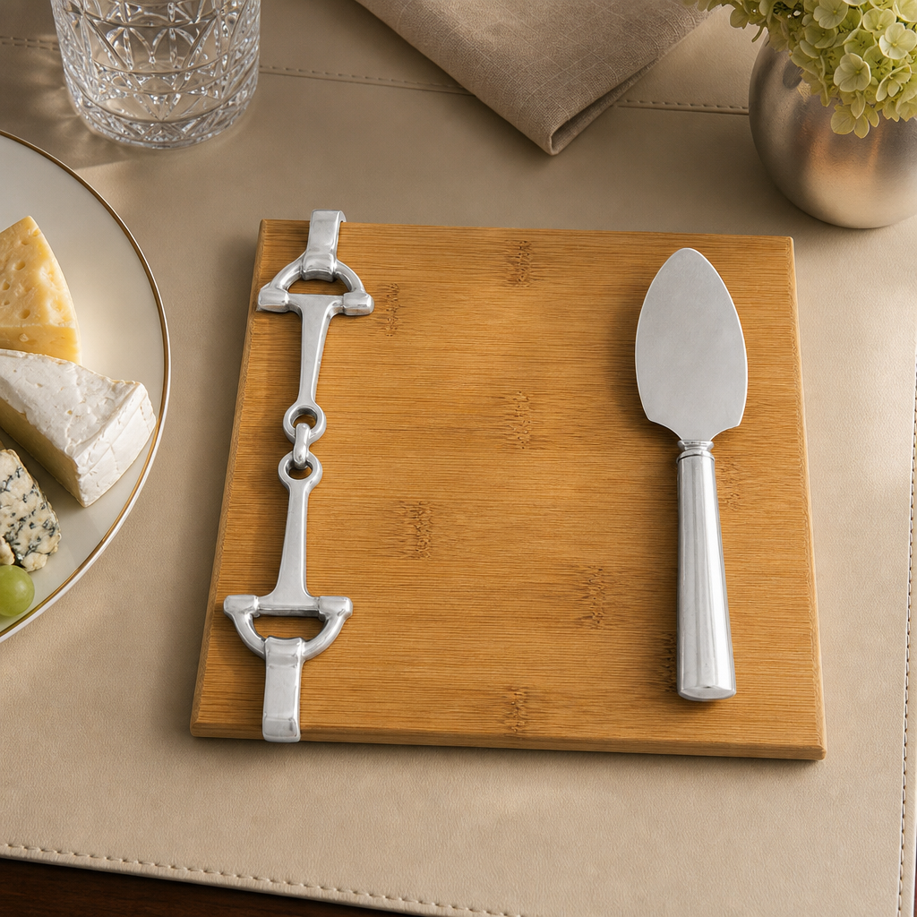 Equestrian Bamboo Cheese Set
