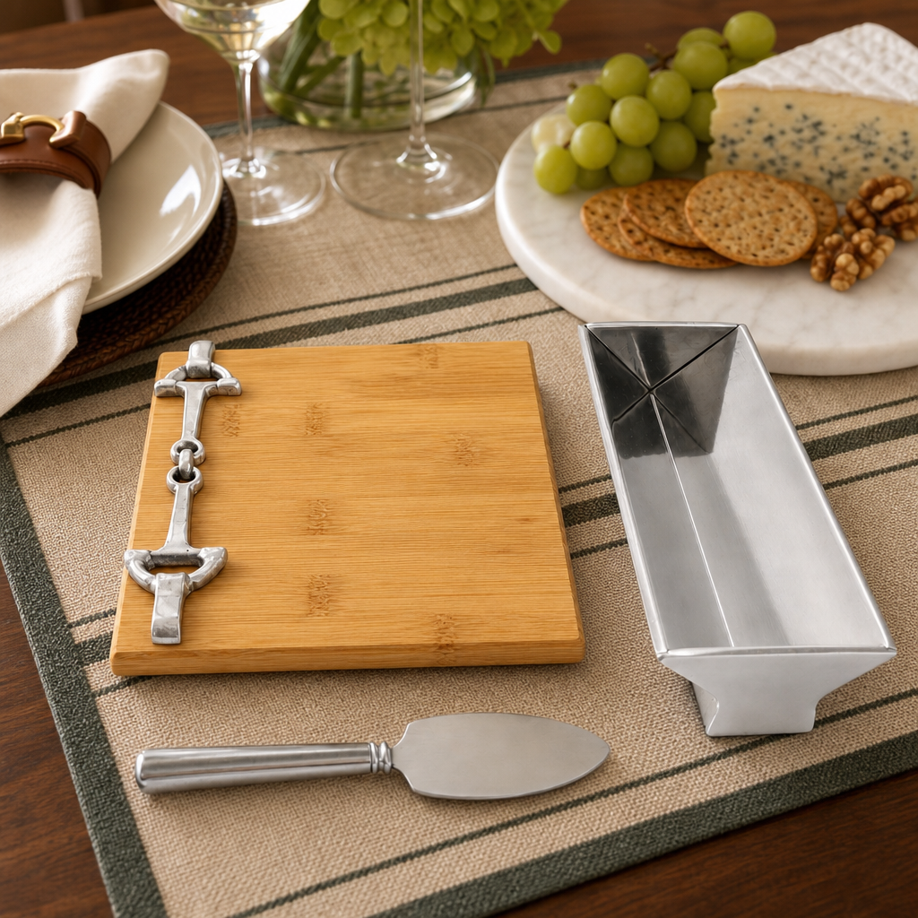 Equestrian Bamboo Cheese Set