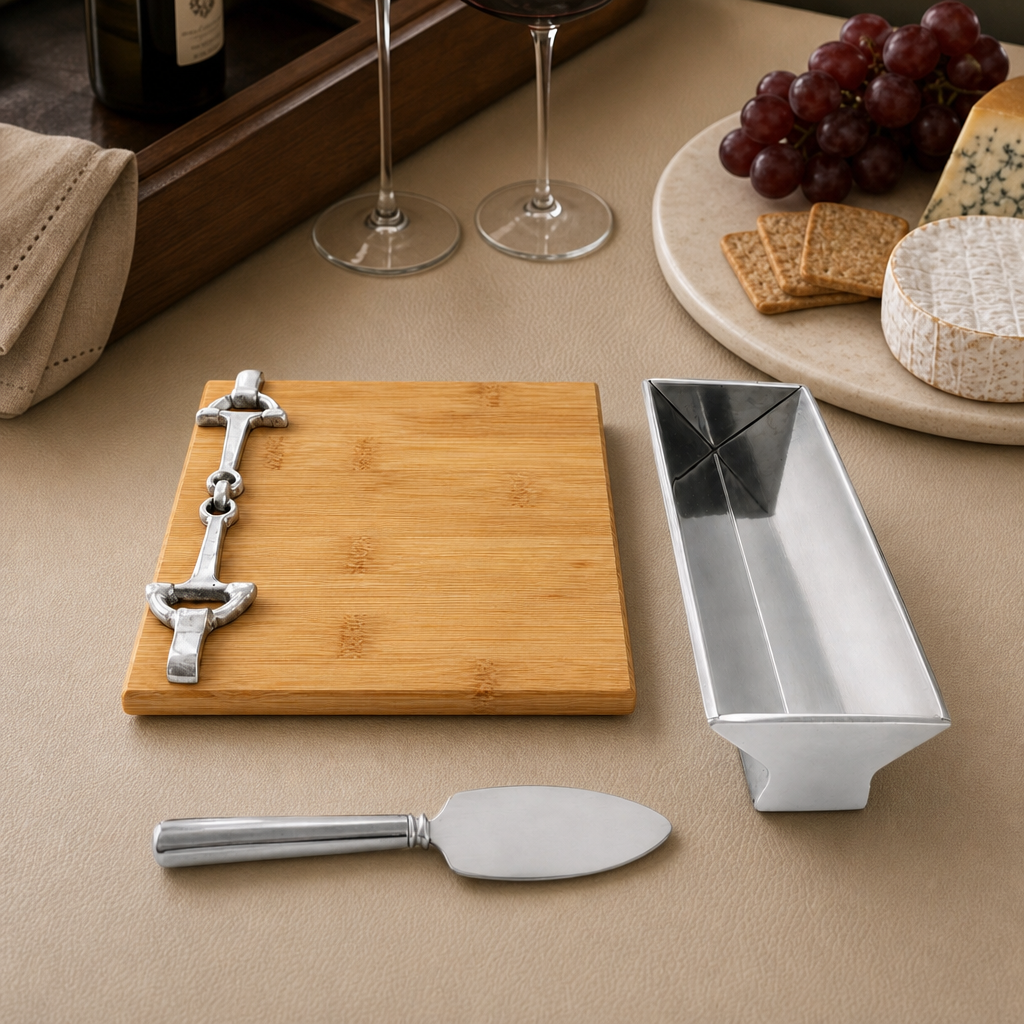 Equestrian Bamboo Cheese Set