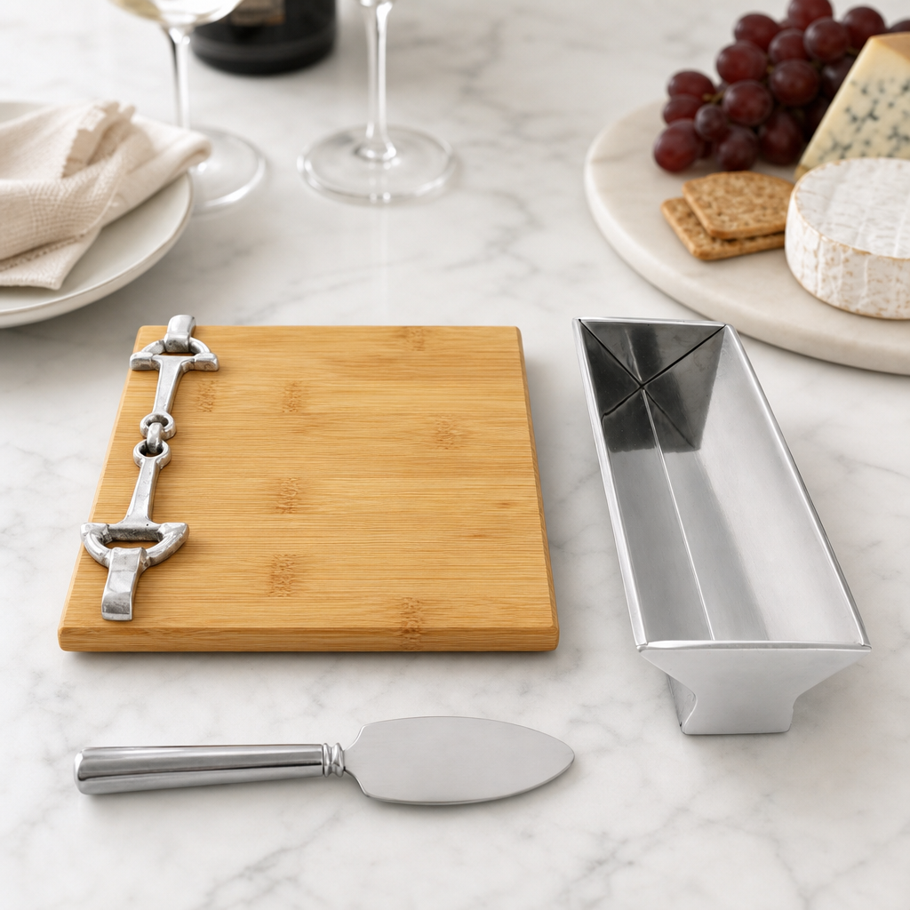 Equestrian Bamboo Cheese Set