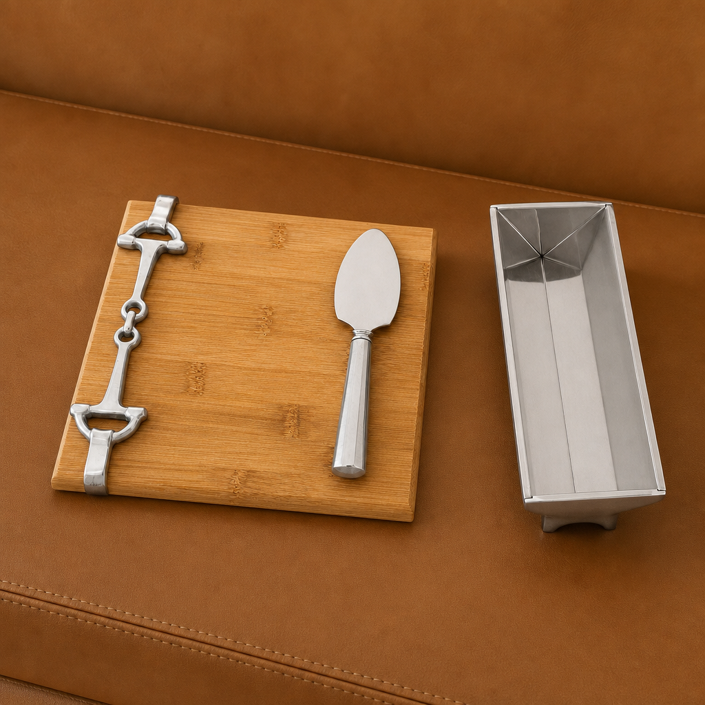 Equestrian Bamboo Cheese Set
