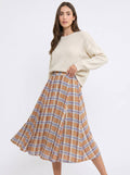 Checked Pleated Skirt