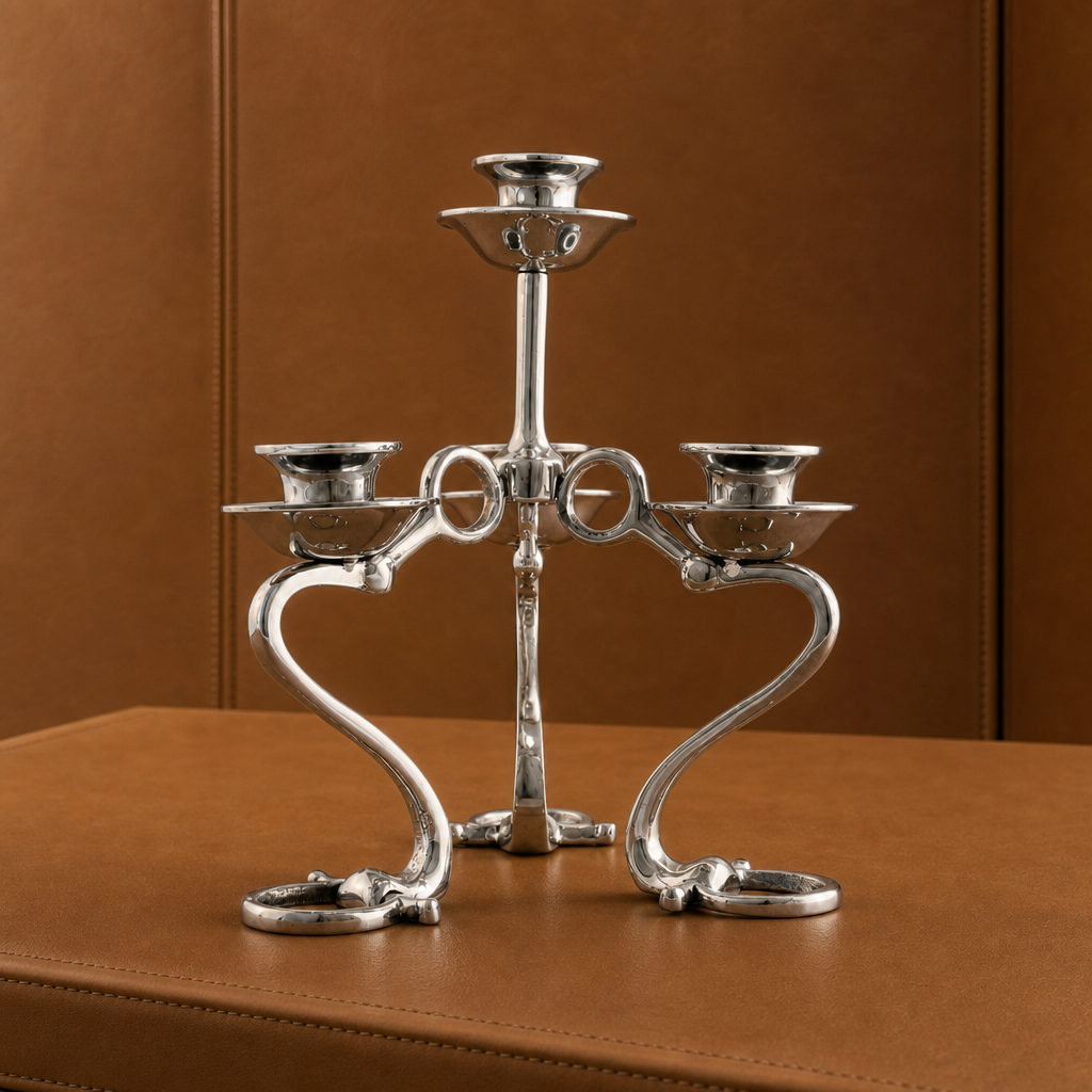 Equestrian Bit Four Light Candlestick