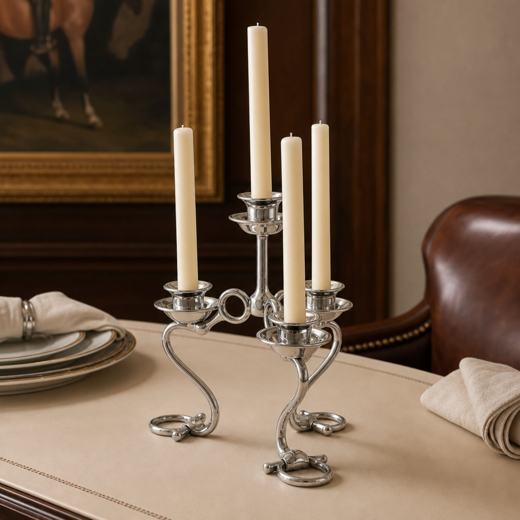 Equestrian Bit Four Light Candlestick