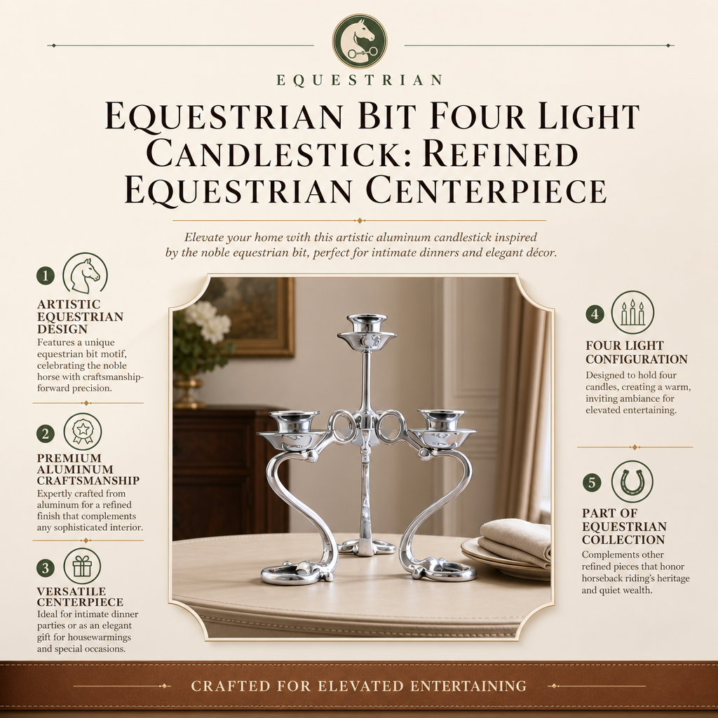 Equestrian Bit Four Light Candlestick