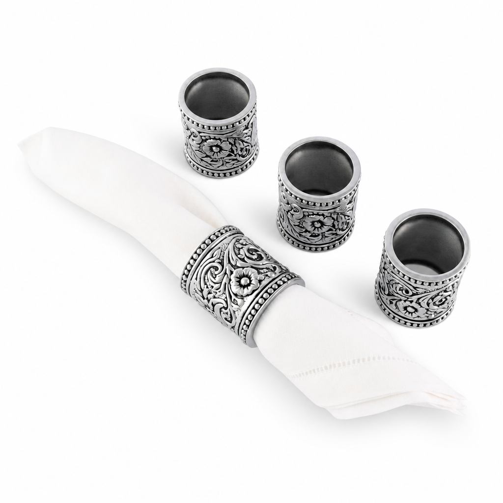 Concho Pattern Napkin Rings Set of 4