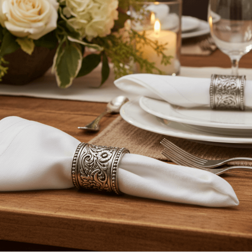Concho Pattern Napkin Rings Set of 4
