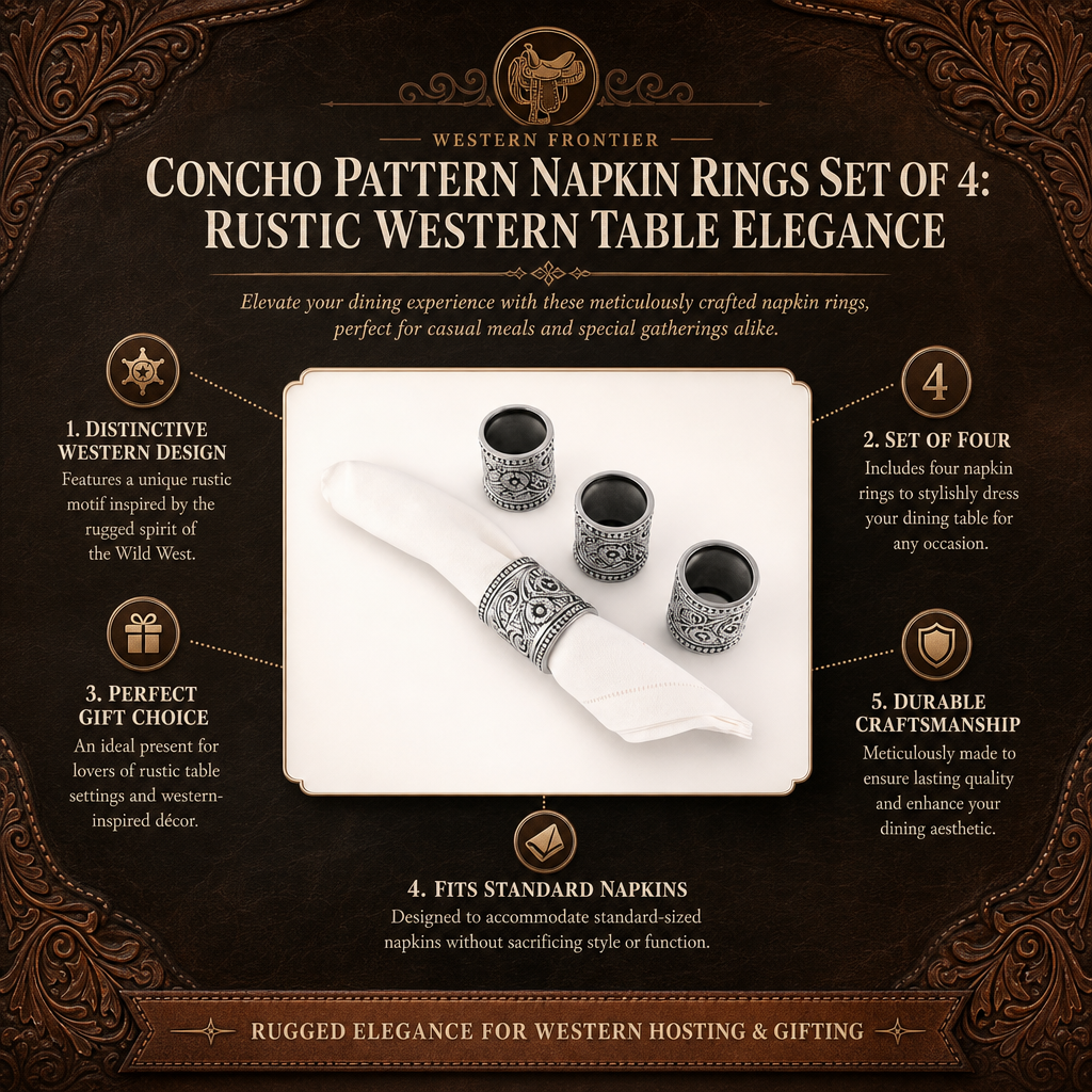 Concho Pattern Napkin Rings Set of 4