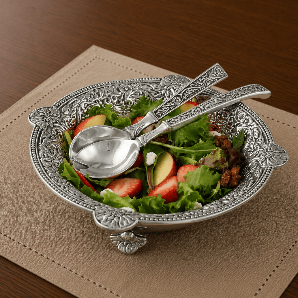 Concho Pattern Salad Bowl with Serving Set