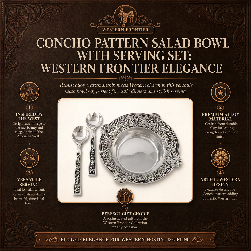 Concho Pattern Salad Bowl with Serving Set