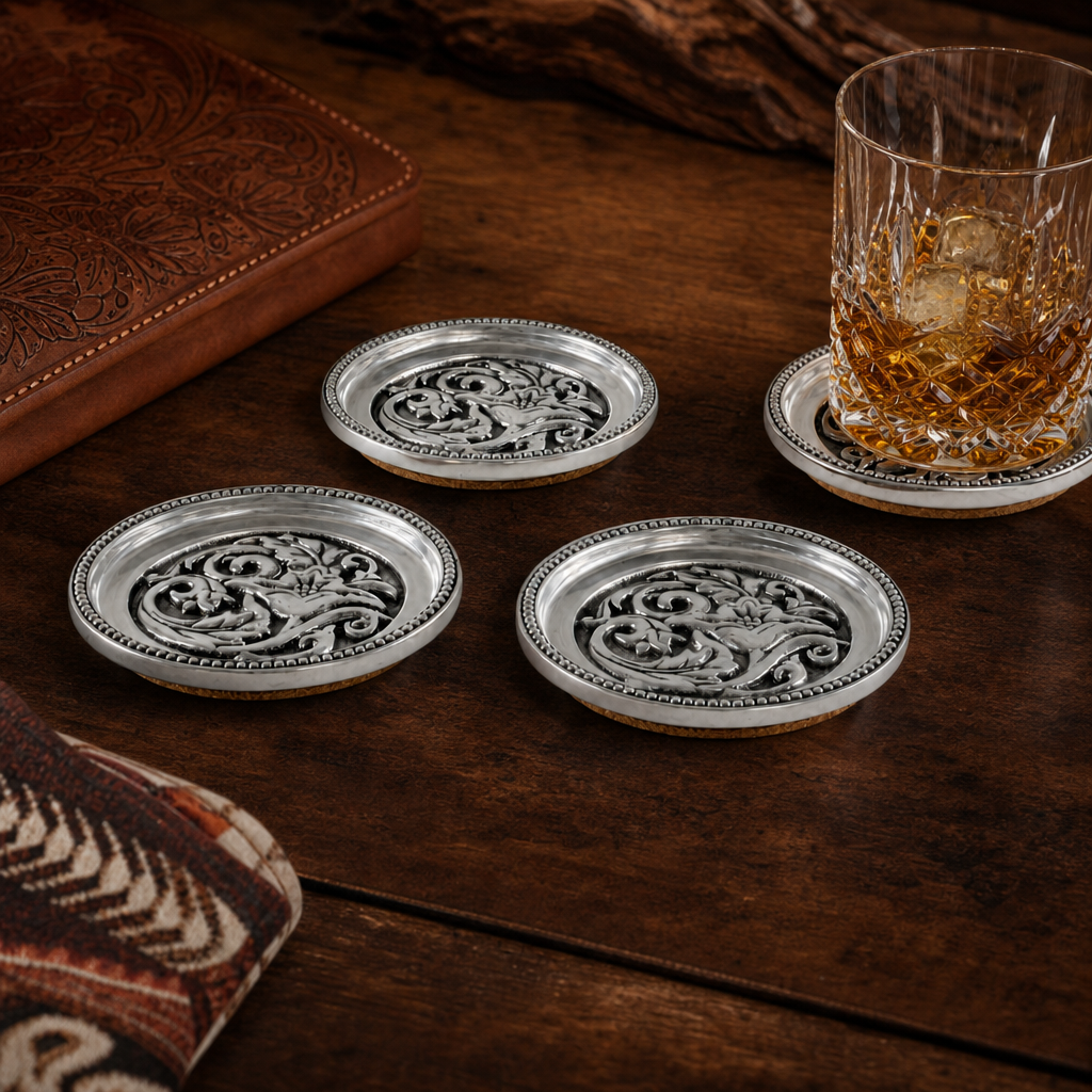 Concho Western Drink Coaster Set of 4