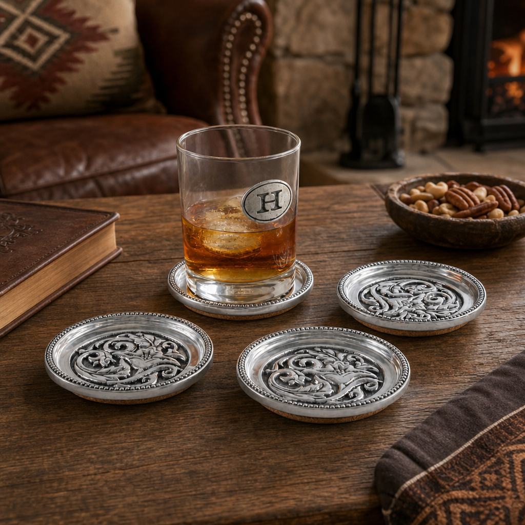 Concho Western Drink Coaster Set of 4