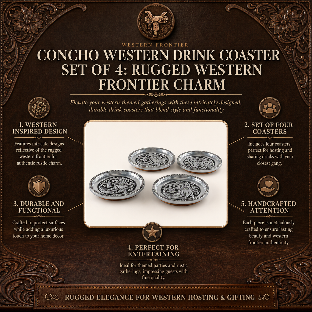 Concho Western Drink Coaster Set of 4