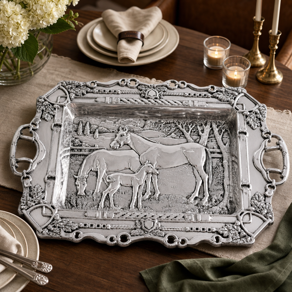 Grazing Horses Parlor Tray