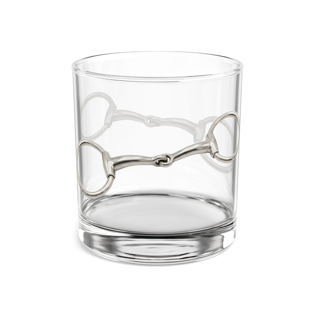 10oz Rocks Glass — Classy Silver Horsebit Design